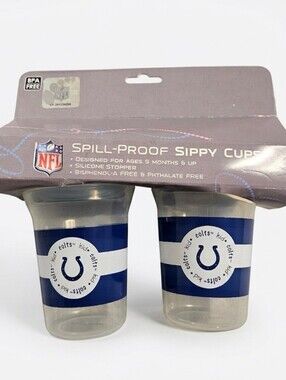 NIB Indianapolis Colts Baby Fanatic Sippy Cup 2-Pack